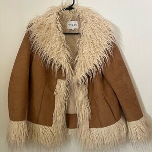 Faux suede jacket with Sherpa lining from Nasty Gal